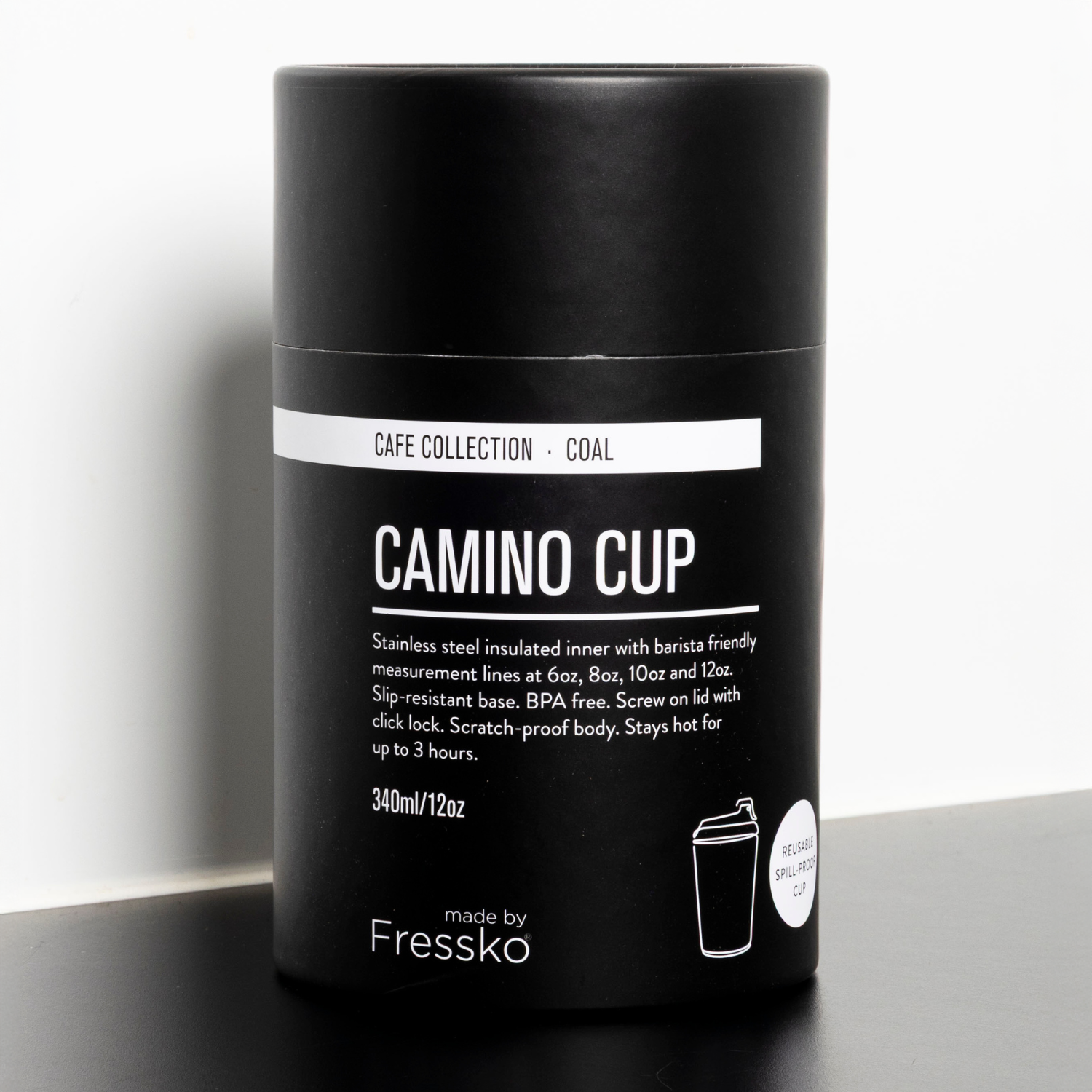 Camino Coal Reusable Coffee Cup | 12oz/340ml